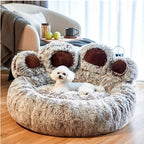 Winter warm bear paw dog and cat kennel, new creative and cute pet supplies, suitable for all seasons, factory wholesale and dropshipping.