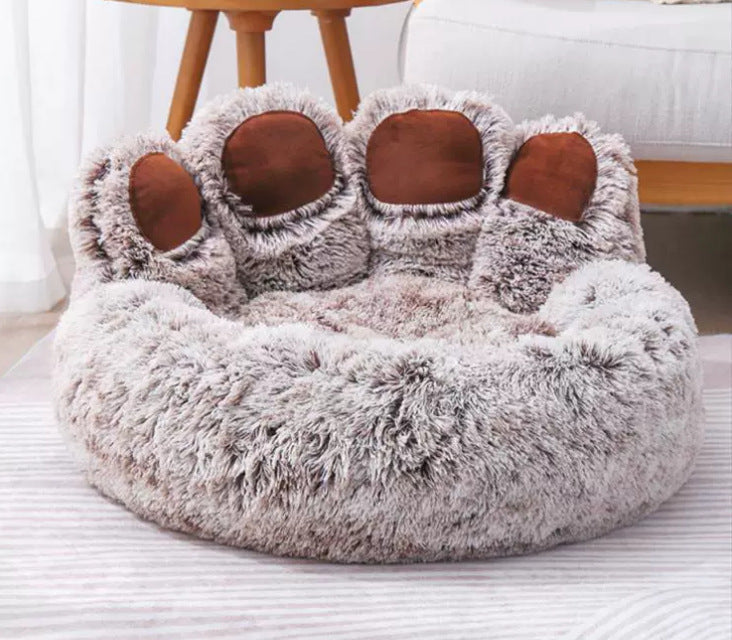 Winter warm bear paw dog and cat kennel, new creative and cute pet supplies, suitable for all seasons, factory wholesale and dropshipping.