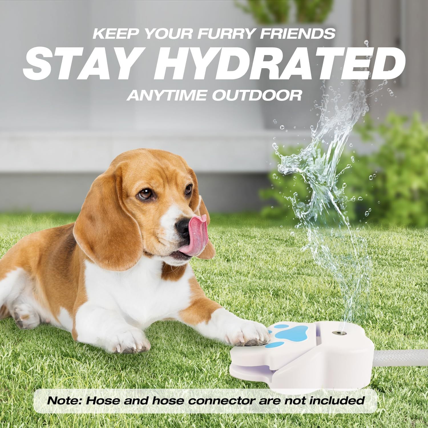 PAWISE Summer Outdoor Dog Water Fountain, Pet Pedal Fountain, Dog Garden Sprinkler Toy