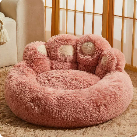 Winter warm bear paw dog and cat kennel, new creative and cute pet supplies, suitable for all seasons, factory wholesale and dropshipping.