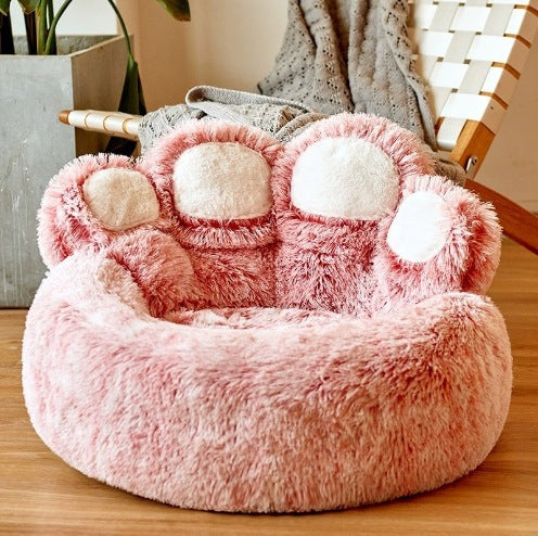 Winter warm bear paw dog and cat kennel, new creative and cute pet supplies, suitable for all seasons, factory wholesale and dropshipping.