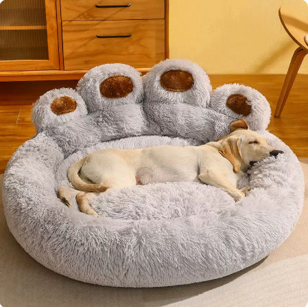 Winter warm bear paw dog and cat kennel, new creative and cute pet supplies, suitable for all seasons, factory wholesale and dropshipping.