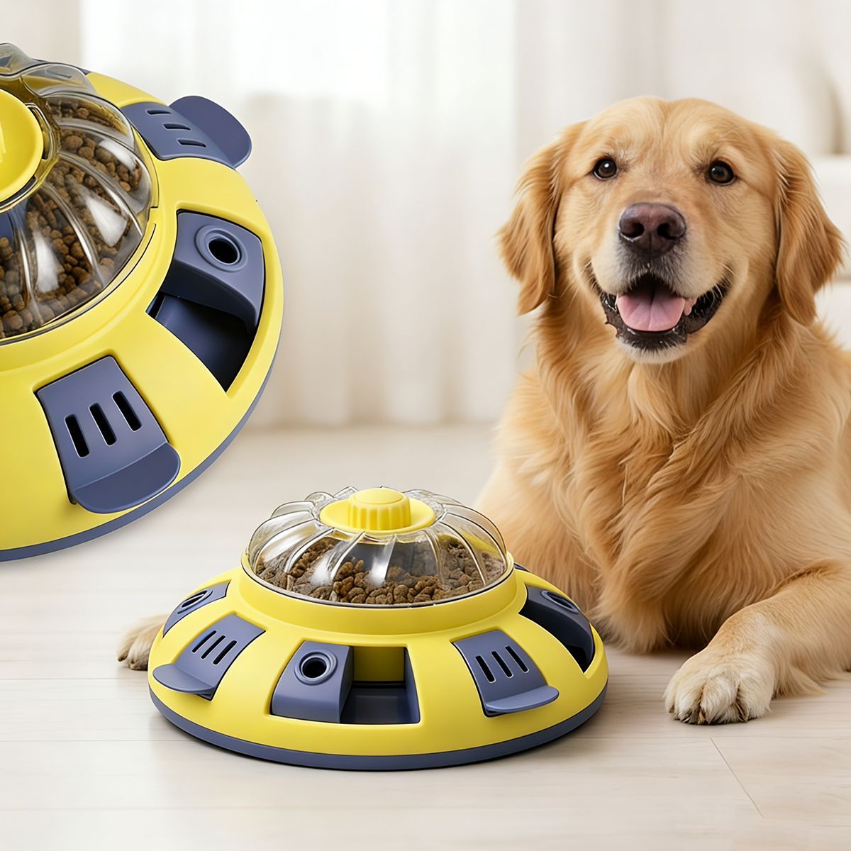 Popular pet feeder, Amazon dog toy, educational, push-button food dispenser, wholesale slow food bowl.