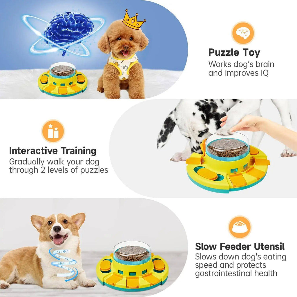 Pet feeder, cross-border new product, hot-selling Amazon dog toy, educational and educational, press-type food dispenser, in stock, wholesale.
