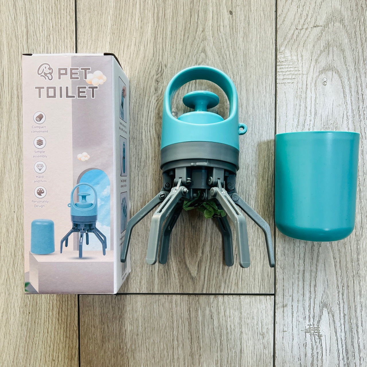 New cross-border pet poop picker, outdoor portable six-pronged poop scooper, dog poop garbage bag, poop scooping tool, in stock.