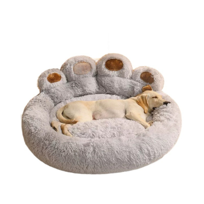Winter warm bear paw dog and cat kennel, new creative and cute pet supplies, suitable for all seasons, factory wholesale and dropshipping.