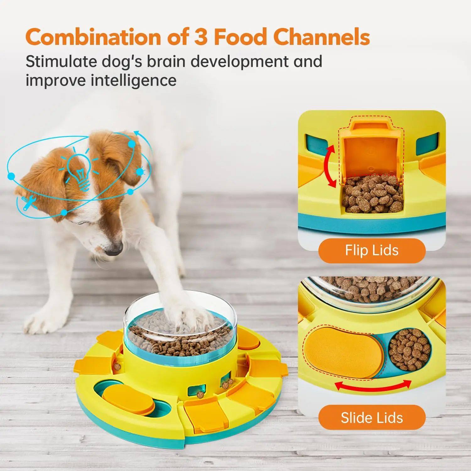 Pet feeder, cross-border new product, hot-selling Amazon dog toy, educational and educational, press-type food dispenser, in stock, wholesale.